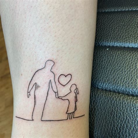 father daughter tattoos matching|father and daughter silhouette tattoo.